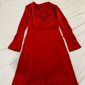 Burnt Orange Long Sleeve Dress